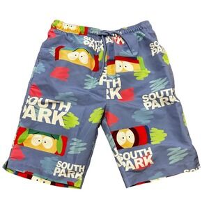 South Park Swim Trunks Shorts‎ Youth Small 26 Waist Blue Cartoon Graphic